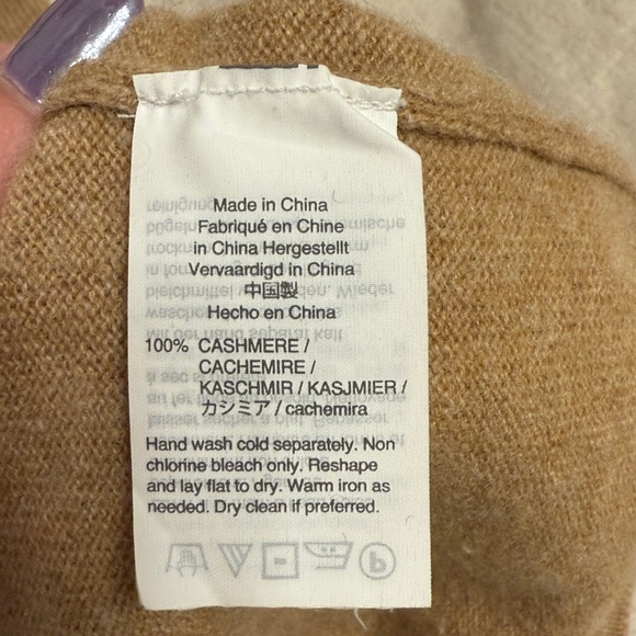 J. Crew Tan Cashmere Knit V-neck Boyfriend Pullover Sweater Women's Size XXS - Picture 3 of 7